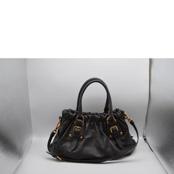 Prada Calf 2WAY Leather Grigio Handbag Soft - Picture 1 of 9